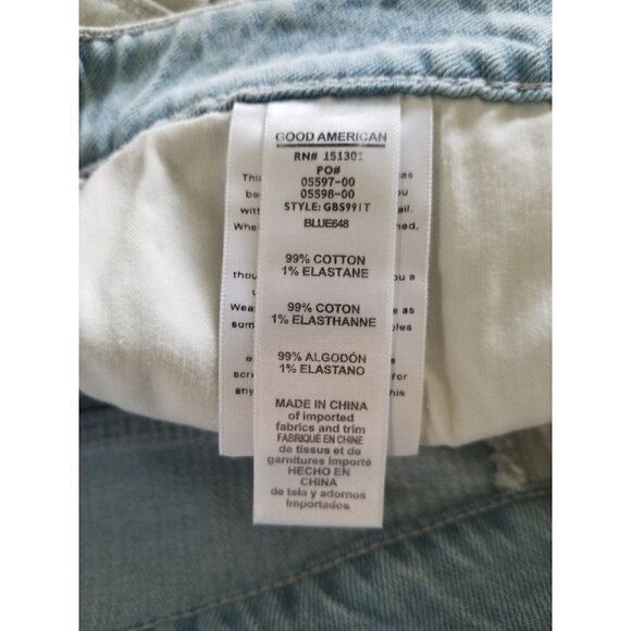 GOOD AMERICAN BOMBSHELL SHORT DENIM BLUE BUTTON FLY WOMEN'S SIZE 2/26 - Picture 10 of 10